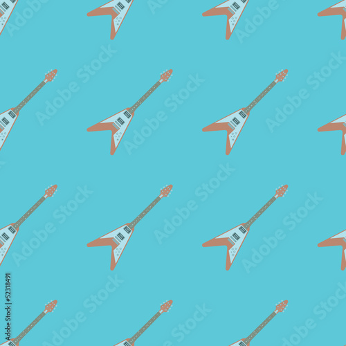 Electric guitar v body seamless pattern