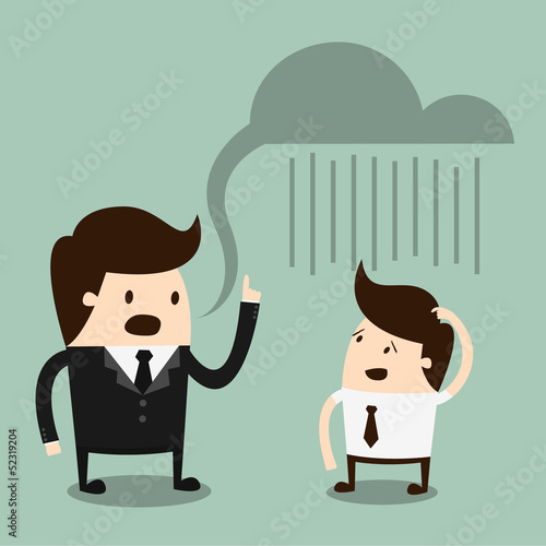 Boss shouting at an employee