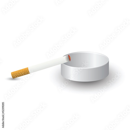 ashtray and cigarette