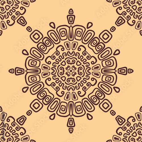 Seamless ethnic pattern of circular. Seamless pattern can be use