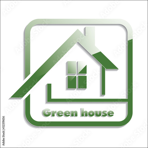 Green house icon. Vector illustration