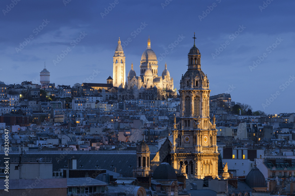 Naklejka premium Sacre coeur (Basilica of Sacred heart), Montmartre , Paris