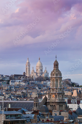 The Basilica of the Sacred Heart - Sacre coeur, Paris at sunrise © honzahruby