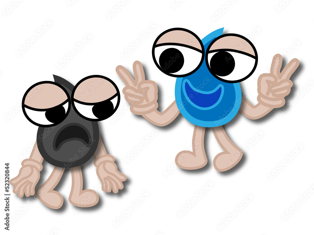 Fototapeta premium Water Drop Cartoon Mascot