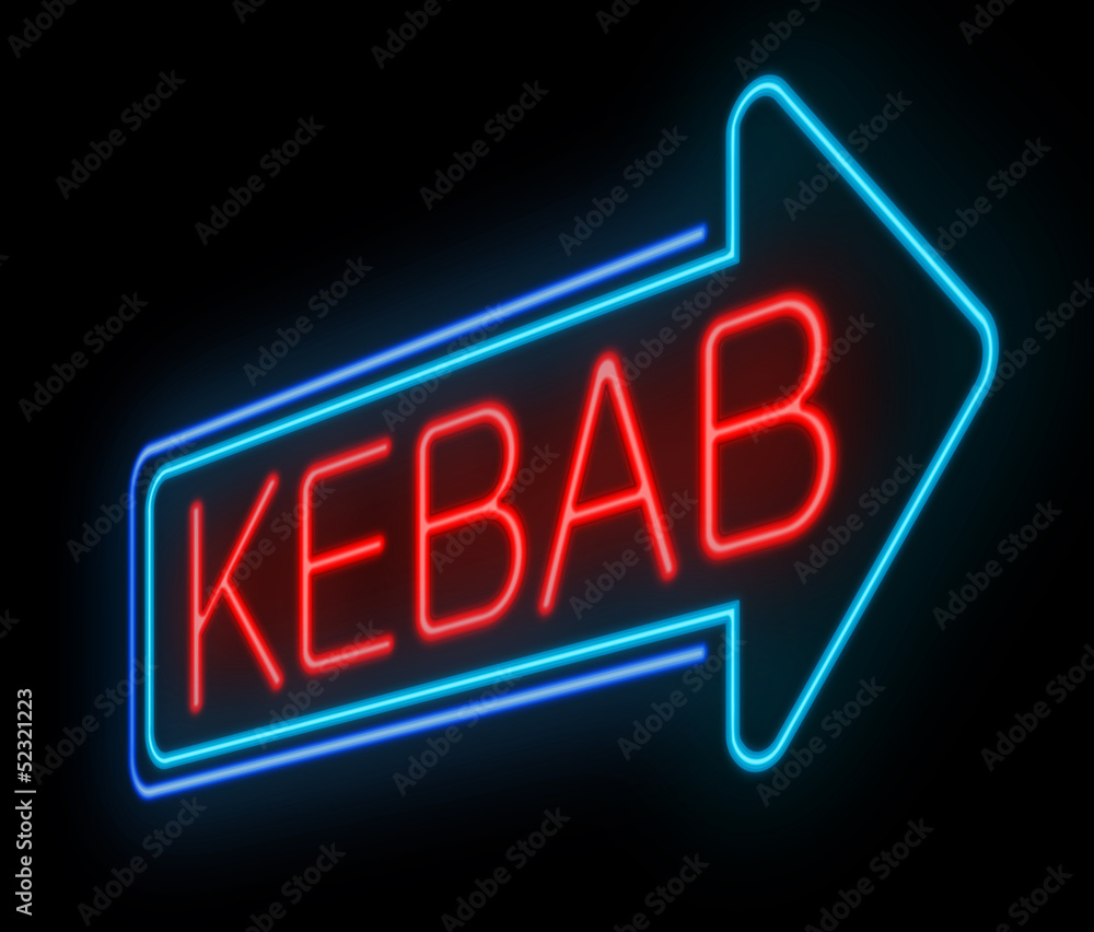 Neon kebab sign.