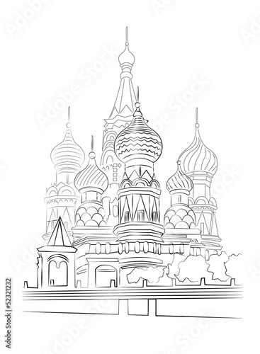 Moscow Cityscape - St.  Basil's Cathedral (Red Square)