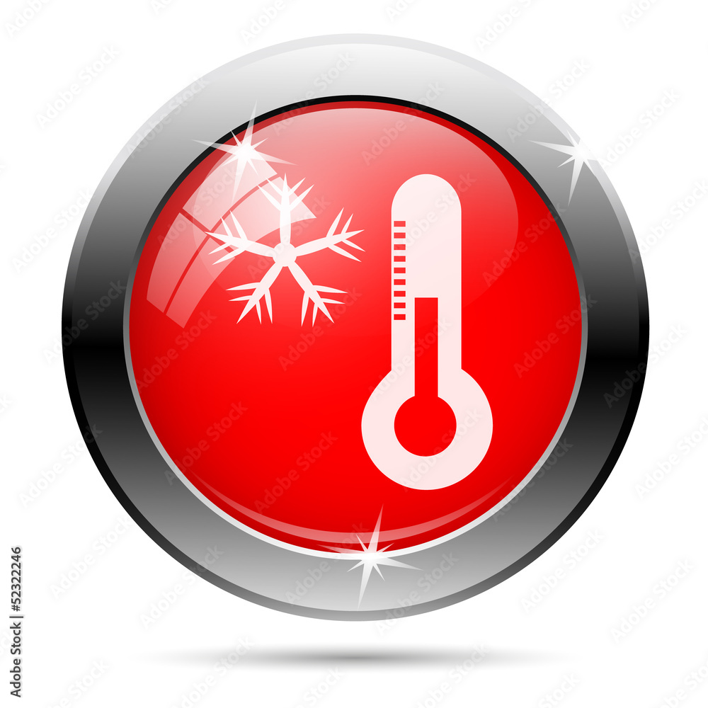 Snowflake and thermometer icon Snowflake and thermometer icon