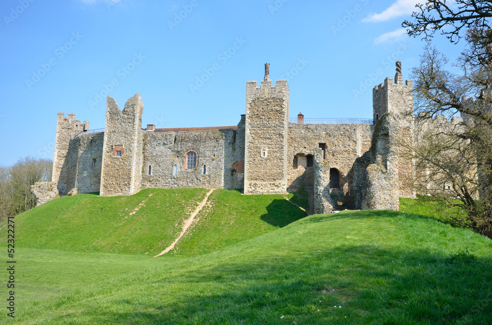 Framlingham castle with grass