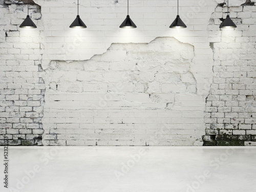 grungy wall with lamps