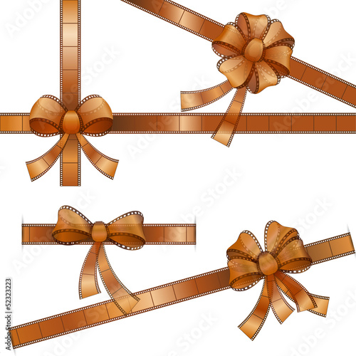 vector illustration of bow with film strip ribbon