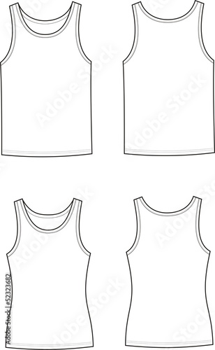 Vector illustration of men's and women's singlets