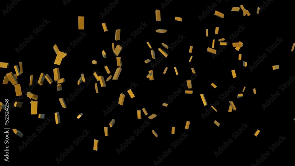 Golden Bars Flying, Alpha Channel Golden Bars Flying, Alpha Channel