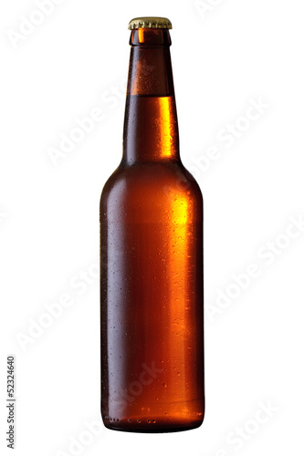 Beer bottle with water drops