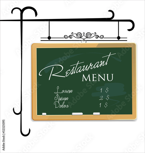 Restaurant menu