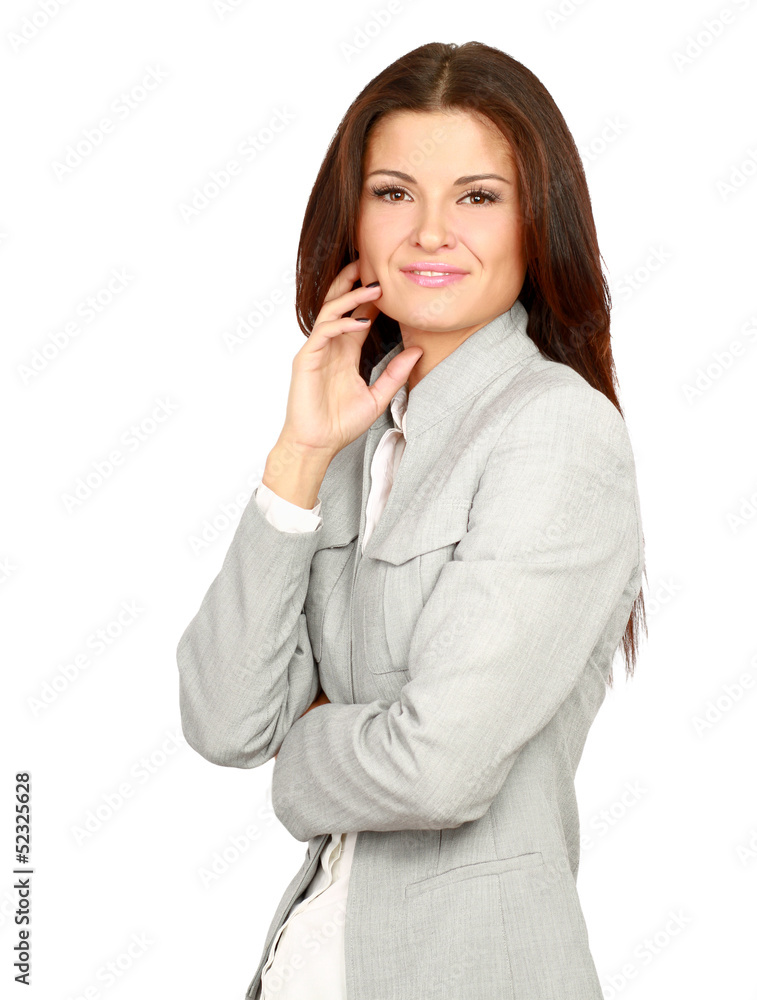 Young woman standing with folded arms Young woman standing with folded arms