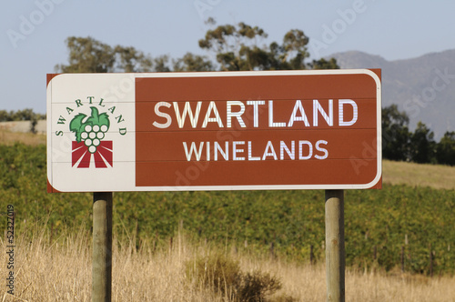 South African wine route sign for the Swartland SA photo