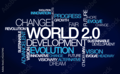 World 2.0 development change word tag cloud image