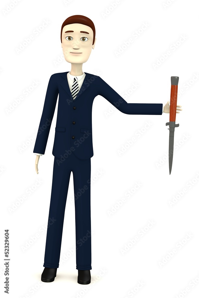 3d render of cartoon character with a knife 3d render of cartoon character with a knife