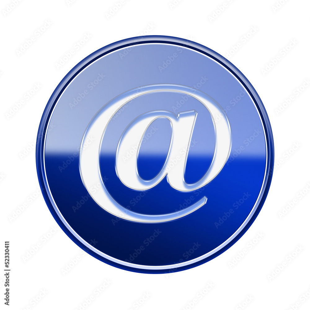Email symbol icon glossy blue, isolated on white background Email symbol icon glossy blue, isolated on white background