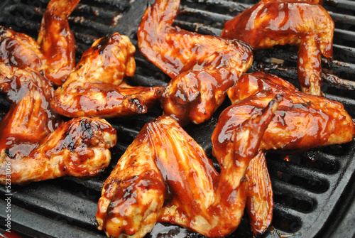 Barbequing Chicken Wings
