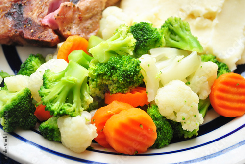 Mixed Veggies; Broccoli, Cauliflower, and Carrots