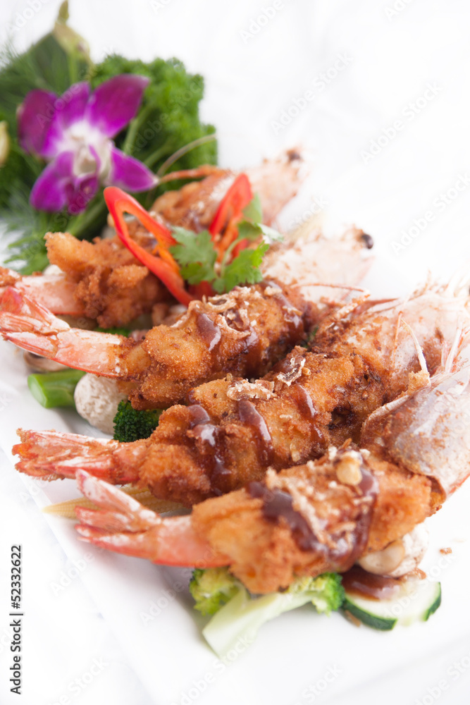Deep fried prawn with Tamarind sauce Deep fried prawn with Tamarind sauce