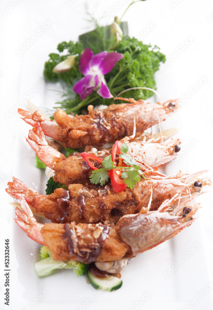 Deep fried prawn with Tamarind sauce