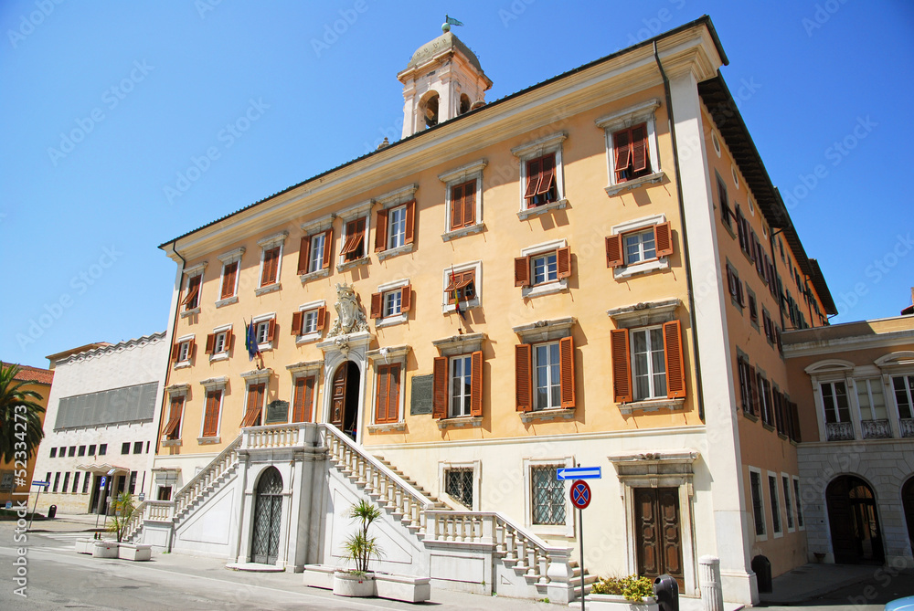 Italy, Livorno the city council building facade. Italy, Livorno the city council building facade.
