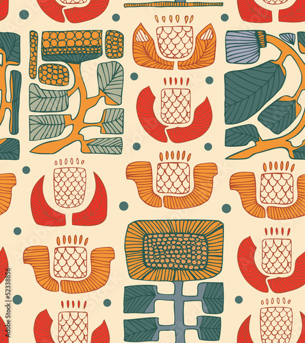 Ethnic abstract pattern  Floral national background