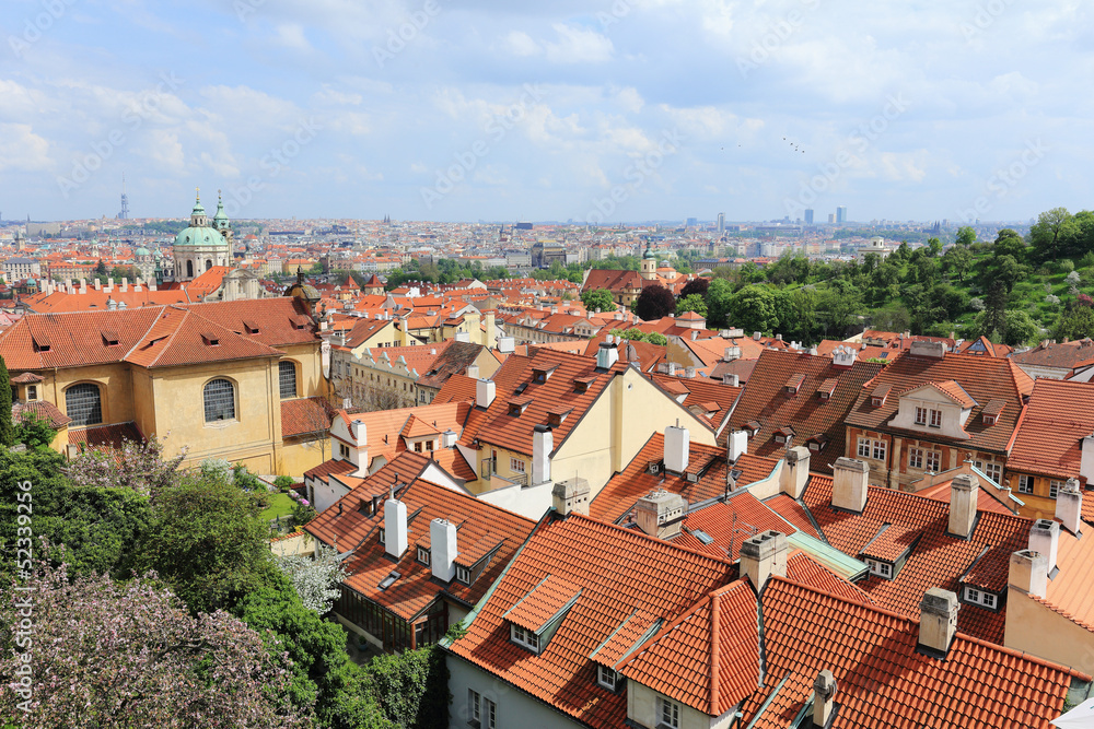 Spring Prague with St. Nicholas' Cathedral, Czech Republic Spring Prague with St. Nicholas' Cathedral, Czech Republic