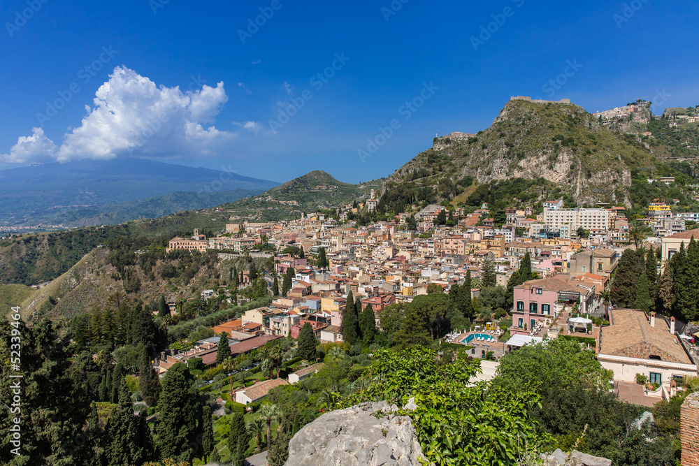 Blick auf Taormina Sizilien