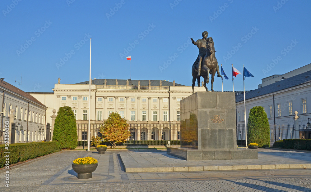 Residential of Polish President in Warsaw, Poland - obrazy, fototapety, plakaty 