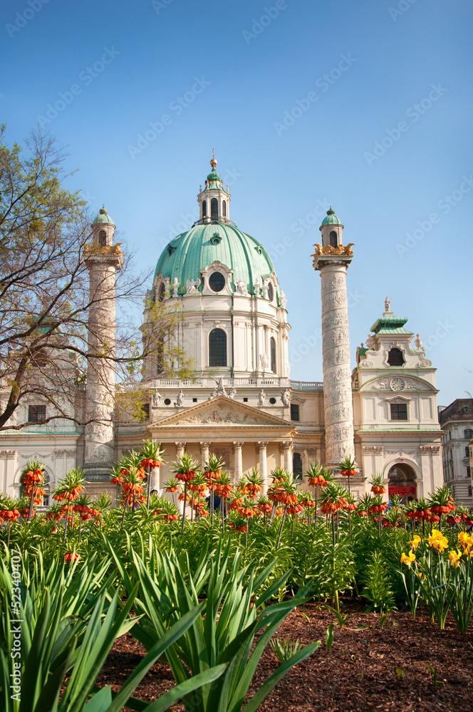 Obraz premium Vienna (Austria) | St. Charles's Church (Karlskirche)