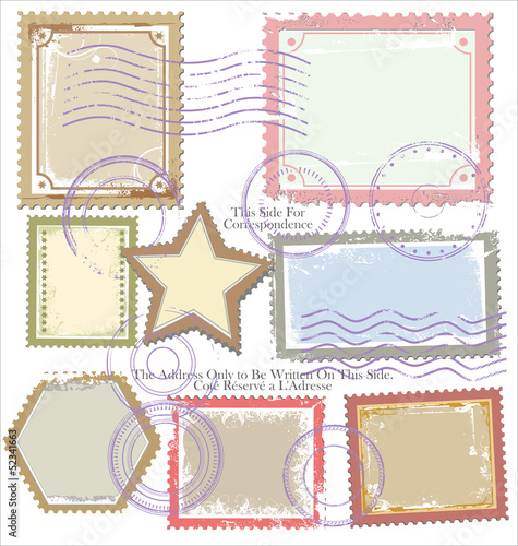 Set of post stamp symbols