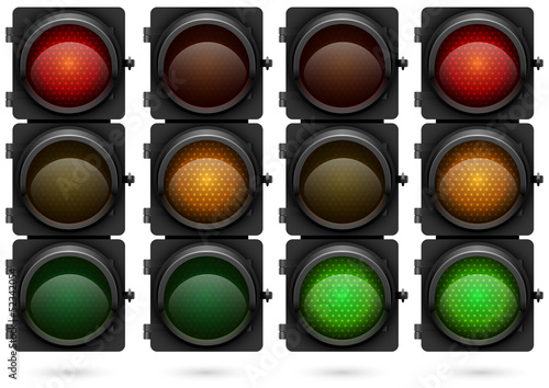Traffic lights vector template.