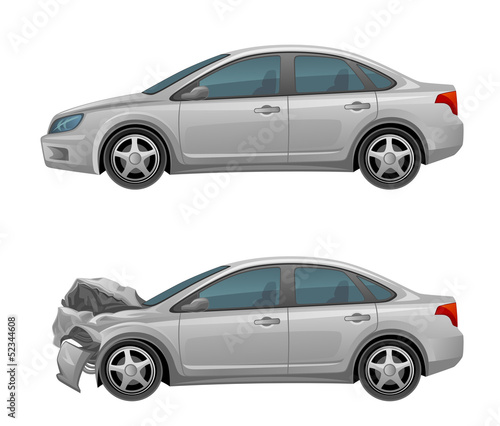 Smashed car