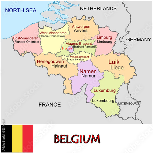 Belgium Europe emblem map symbol administrative divisions