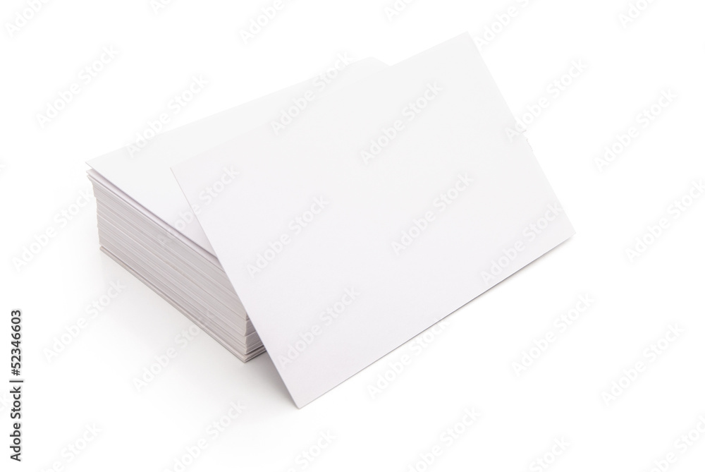 blank business cards stack up on white with clipping path blank business cards stack up on white with clipping path