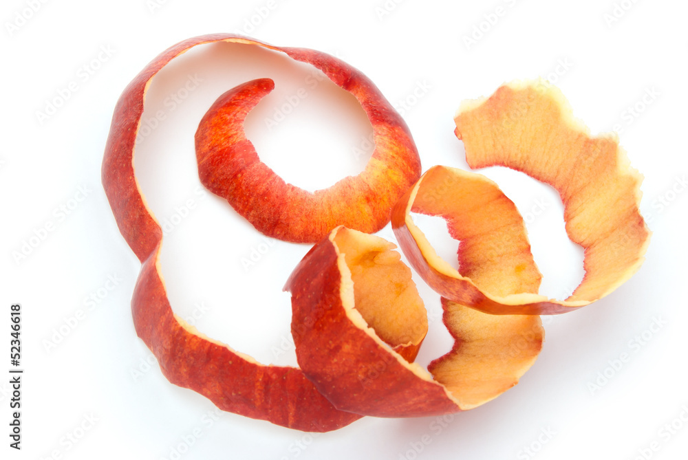 apple skin on a white background apple skin on a white background