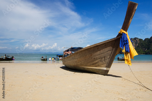 Longtail boat at beach
