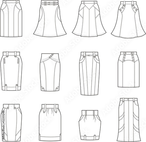 Vector illustration of skirts