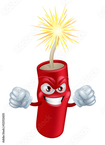 Angry cartoon firecracker