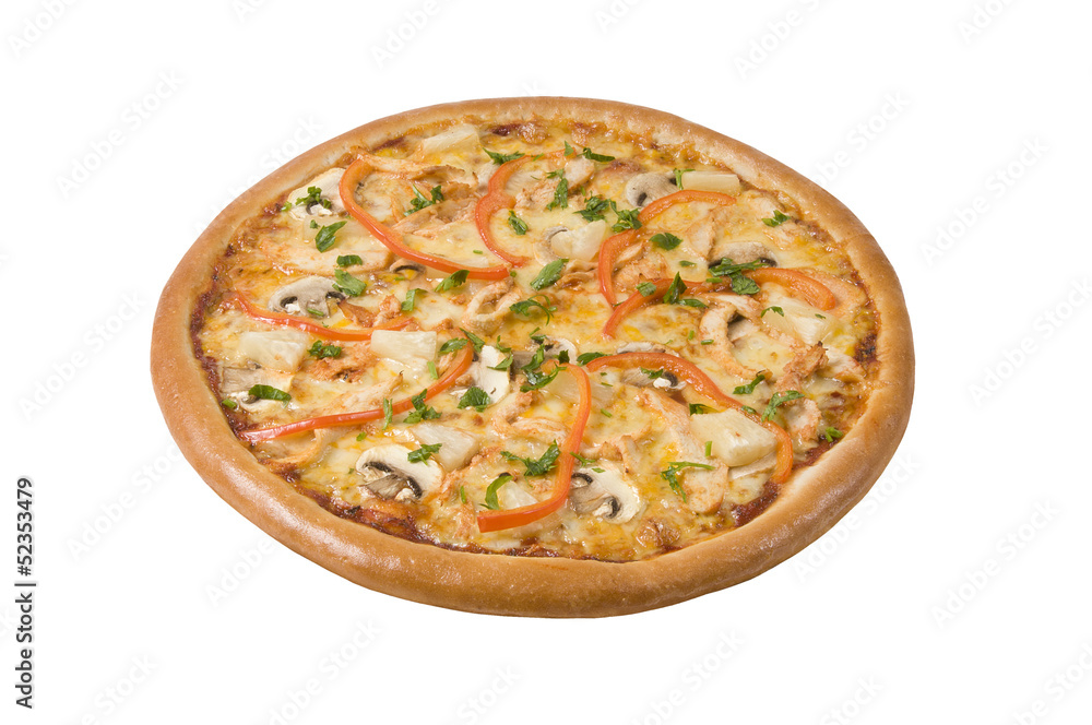 mozzarella pizza with chicken and pineapple mozzarella pizza with chicken and pineapple