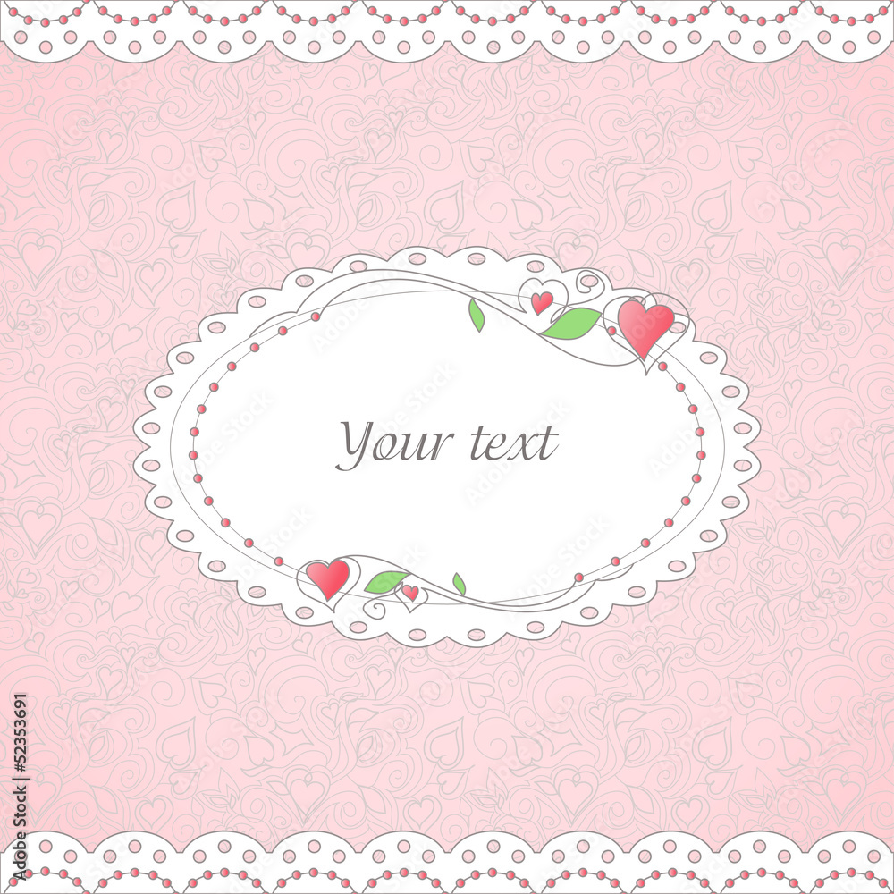 Template of romantic card