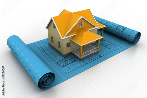 House model on a plan