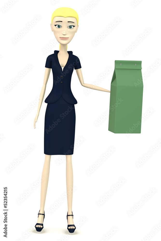 3d render of cartoon character with pasta box 3d render of cartoon character with pasta box
