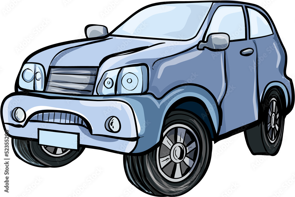 Cartoon illustration of a sport utility vehicle