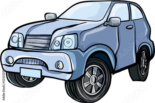 Cartoon illustration of a sport utility vehicle © antonbrand