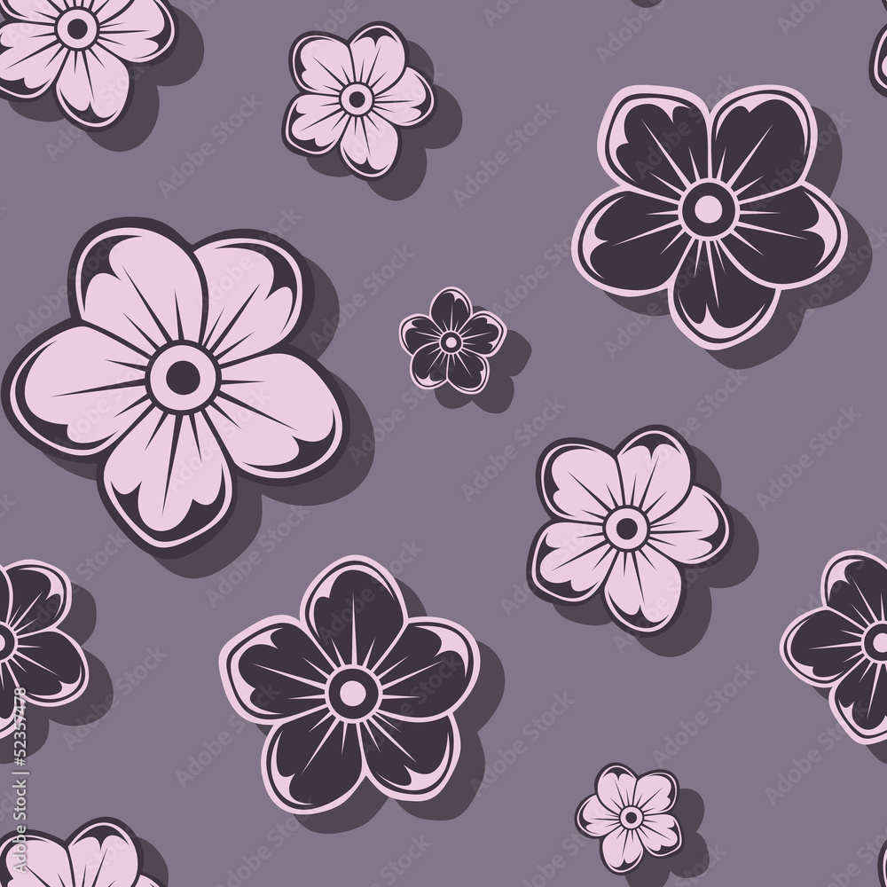 Fototapeta premium Seamless pattern with flowers. Vector illustration.