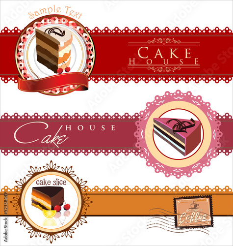 Coffee,tea and cakes menu template
